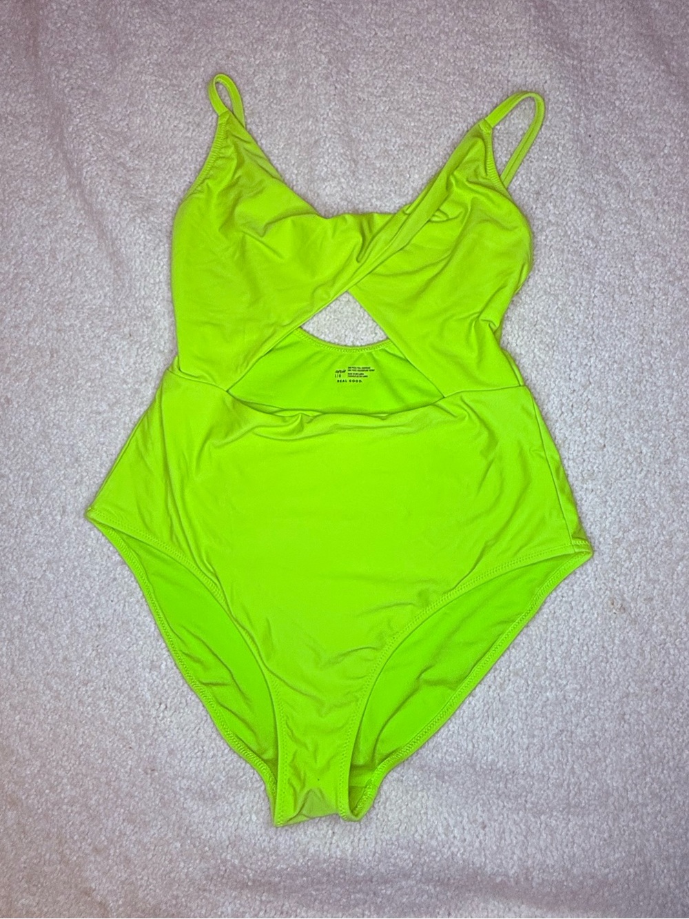 Aerie Neon Lime One-Piece Swimsuit Swim Bikini sz large fits big